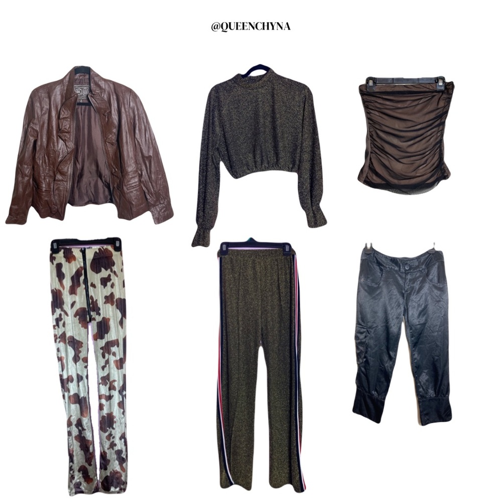 Brown Theme Medium Outfit Bundle Lot 6 Items
